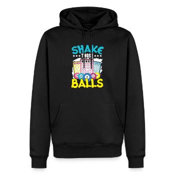 Secouer ces boules de bingo Jeu de bingo Joueur de bingo - Sweat à capuche Premium bio Homme - noir - Devant - Nico (187cm)