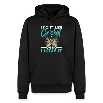 Ich mag Cricket nicht oh nein ich liebe es Cricketspieler - Männer Premium Bio Hoodie - Schwarz - Vorne - Nico (187cm)