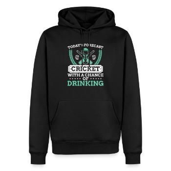 Cricket mit einer Chance, Bier Cricketer zu trinken - Männer Premium Bio Hoodie - Schwarz - Vorne - Nico (187cm)