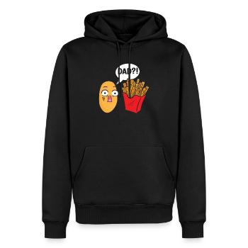Frites Mangeur Foodie Amoureux de la pomme de terre Fête des pères - Sweat à capuche Premium bio Homme - noir - Devant - Nico (187cm)