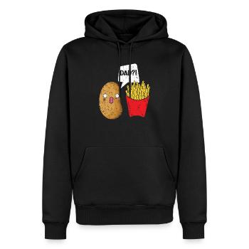 Frites Mangeur Foodie Amoureux de la pomme de terre Fête des pères - Sweat à capuche Premium bio Homme - noir - Devant - Nico (187cm)