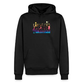 Klavier Katze Musiker Musikinstrument Pianist - Männer Premium Bio Hoodie - Schwarz - Vorne - Nico (187cm)