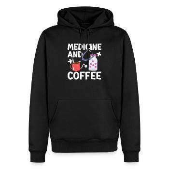 Medizin Und Kaffee Arzt Krankenhaus Arzt - Männer Premium Bio Hoodie - Schwarz - Vorne - Nico (187cm)