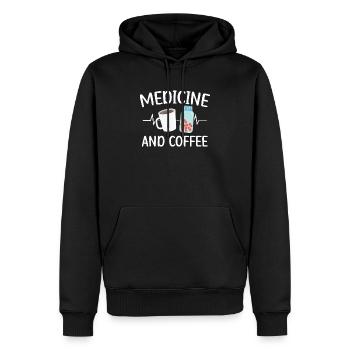 Medizin Und Kaffee Arzt Krankenhaus Arzt - Männer Premium Bio Hoodie - Schwarz - Vorne - Nico (187cm)