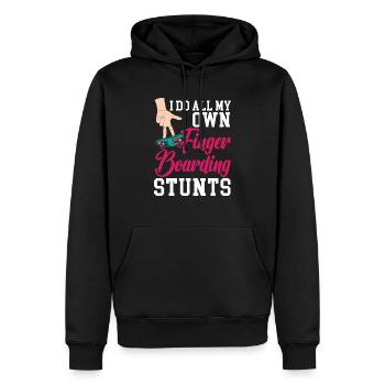 Je fais tout mon propre fingerboard cascade touche - Sweat à capuche Premium bio Homme - noir - Devant - Nico (187cm)
