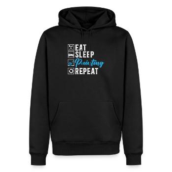 Manger Dormir Peinture Répéter Peintre Maison Peinture - Sweat à capuche Premium bio Homme - noir - Devant - Nico (187cm)