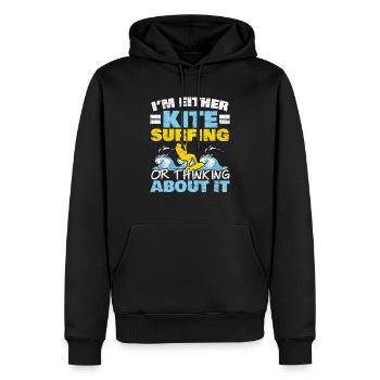 I'm Either Surfing Or Thinking About It Kitesurfer - Men’s Premium Organic Hoodie - black - Front - Nico (187cm)