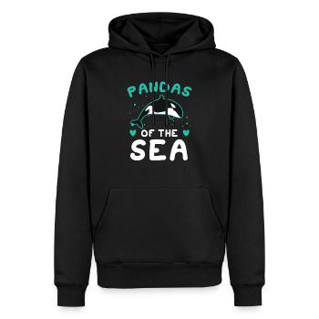 Pandas de la mer Orque Whale Biologiste marin - Sweat à capuche Premium bio Homme - noir - Devant - Nico (187cm)