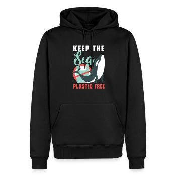 Gardez la mer sans plastique Orque Animal Baleine - Sweat à capuche Premium bio Homme - noir - Devant - Nico (187cm)