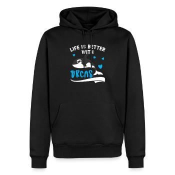 La vie est meilleure avec Orcas Orca Whale Animal Lover - Sweat à capuche Premium bio Homme - noir - Devant - Nico (187cm)