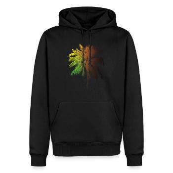 Tropisches Strand Paradies Palmen Regenbogen 1 - Männer Premium Bio Hoodie - Schwarz - Vorne - Nico (187cm)