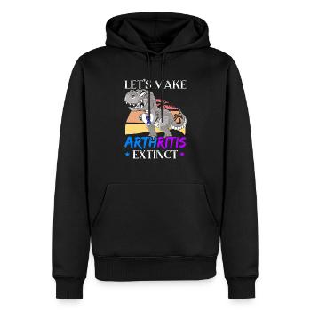 Faisons disparaître l’arthrite de l’amoureux des dinosaures - Sweat à capuche Premium bio Homme - noir - Devant - Nico (187cm)