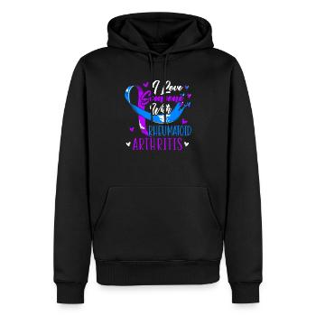 I Love Someone With Rheumatoid Arthritis Awareness - Men’s Premium Organic Hoodie - black - Front - Nico (187cm)