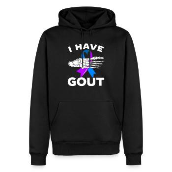 Ich habe Gicht Arthritis Krieger Autoimmunerkrankung - Männer Premium Bio Hoodie - Schwarz - Vorne - Nico (187cm)