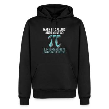 Math Is Calling et je dois aller Mathématicien Pi Day - Sweat à capuche Premium bio Homme - noir - Devant - Nico (187cm)