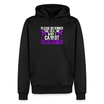 Démence Je porte la conscience de la maladie d’Alzheimer violette - Sweat à capuche Premium bio Homme - noir - Devant - Nico (187cm)