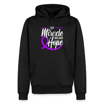 Chaque miracle commence par l’espoir La maladie d’Alzheimer - Sweat à capuche Premium bio Homme - noir - Devant - Nico (187cm)
