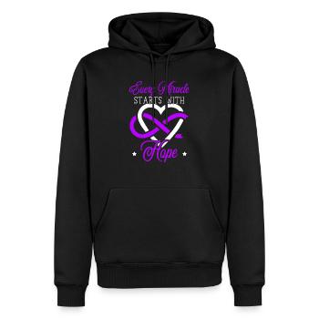 Chaque miracle commence par l’espoir La maladie d’Alzheimer - Sweat à capuche Premium bio Homme - noir - Devant - Nico (187cm)