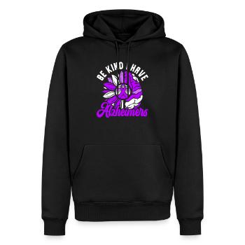 Démence Je porte la conscience de la maladie d’Alzheimer violette - Sweat à capuche Premium bio Homme - noir - Devant - Nico (187cm)