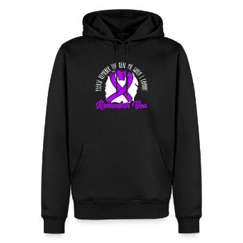 Démence Je porte la conscience de la maladie d’Alzheimer violette - Sweat à capuche Premium bio Homme - noir - Devant - Nico (187cm)