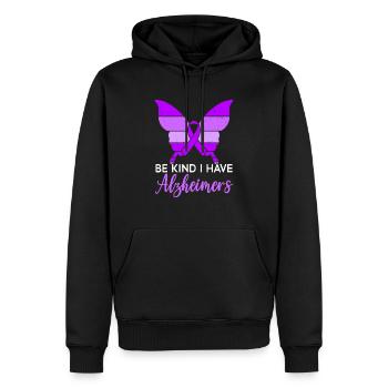 Démence Je porte la conscience de la maladie d’Alzheimer violette - Sweat à capuche Premium bio Homme - noir - Devant - Nico (187cm)