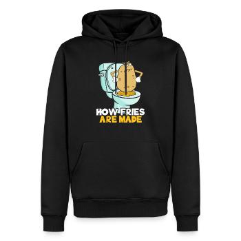 Comment les frites sont faites végétarien Vegan Potato Lover - Sweat à capuche Premium bio Homme - noir - Devant - Nico (187cm)