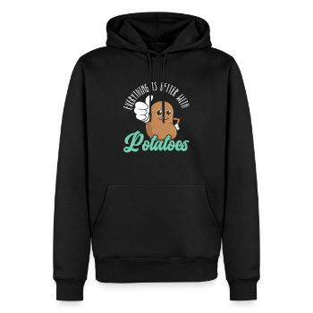 Alles ist besser mit Kartoffeln Kartoffelpommes - Männer Premium Bio Hoodie - Schwarz - Vorne - Nico (187cm)