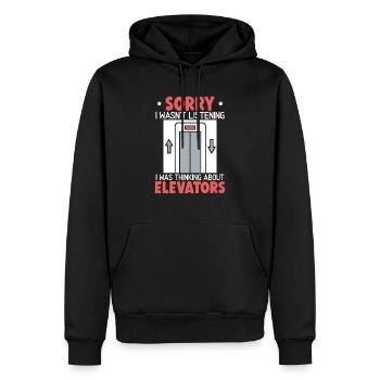 Je pensais à Elevators Elevator Mechanic - Sweat à capuche Premium bio Homme - noir - Devant - Nico (187cm)