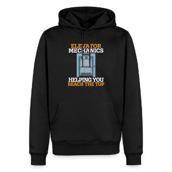 Aufzugsmechaniker, die Ihnen helfen, die Spitze zu erreichen - Männer Premium Bio Hoodie - Schwarz - Vorne - Nico (187cm)