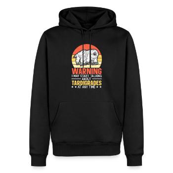 Warning I May Start Talking About Tardigrades - Men’s Premium Organic Hoodie - black - Front - Nico (187cm)