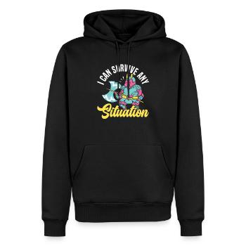 Je peux survivre à n’importe quelle situation d’ours d’eau tardigrade - Sweat à capuche Premium bio Homme - noir - Devant - Nico (187cm)