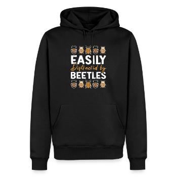 Facilement distrait par les coléoptères Insecte Entomologie Bug - Sweat à capuche Premium bio Homme - noir - Devant - Nico (187cm)