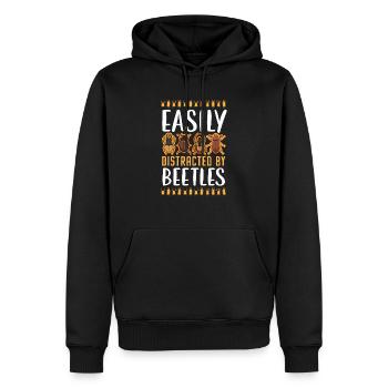 Facilement distrait par les coléoptères Insecte Entomologie Bug - Sweat à capuche Premium bio Homme - noir - Devant - Nico (187cm)