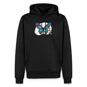 Entomologie des papillons Entomologiste Sensibilisation à l’autisme - Sweat à capuche Premium bio Homme - noir - Devant - Nico (187cm)