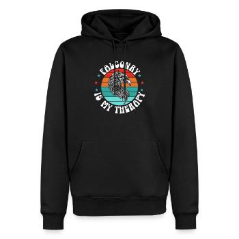 Falknerei ist mein Therapievogelliebhaber Falknerei Falke - Männer Premium Bio Hoodie - Schwarz - Vorne - Nico (187cm)