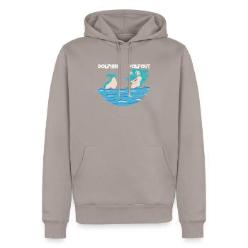 Dolphin Lover Marine Biology Animal sous-marin - Sweat à capuche Premium bio Homme - taupe - Devant - Nico (187cm)