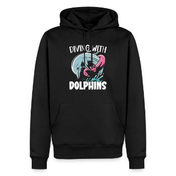 Tauchen mit Delfinen Meeresbiologie Tier - Männer Premium Bio Hoodie - Schwarz - Vorne - Nico (187cm)