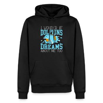 Dolphin Lover Marine Biology Animal sous-marin - Sweat à capuche Premium bio Homme - noir - Devant - Nico (187cm)
