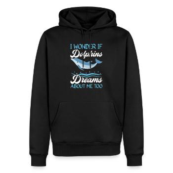 Dolphin Lover Marine Biology Animal sous-marin - Sweat à capuche Premium bio Homme - noir - Devant - Nico (187cm)