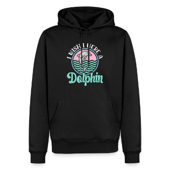 Ich wünschte, ich wäre ein Delfin Meeresbiologie unter Wasser - Männer Premium Bio Hoodie - Schwarz - Vorne - Nico (187cm)