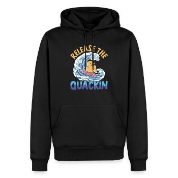 Relâchez le canard caneton canard - Sweat à capuche Premium bio Homme - noir - Devant - Nico (187cm)