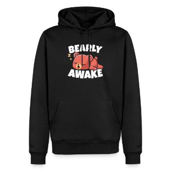 Bearly Awake Schlafbär Liebhaber Wildtier - Männer Premium Bio Hoodie - Schwarz - Vorne - Nico (187cm)