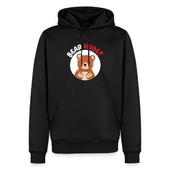 Bear Hugs Bear Lover Wildlife Animal Bear - Men’s Premium Organic Hoodie - black - Front - Nico (187cm)