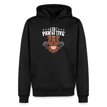 Stay Pawsitive Bear Lover Wildlife Tier Bär - Männer Premium Bio Hoodie - Schwarz - Vorne - Nico (187cm)