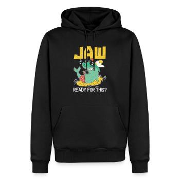 Mâchoire prête pour cet amoureux des requins Biologiste marin - Sweat à capuche Premium bio Homme - noir - Devant - Nico (187cm)