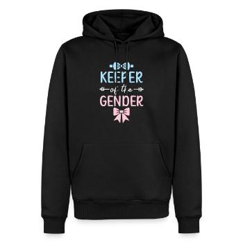 Keeper Of The Gender Schwangerschaft Gender Reveal - Männer Premium Bio Hoodie - Schwarz - Vorne - Nico (187cm)