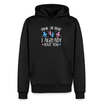 Rosa Oder Blau Ich liebe dich Schon Geschlecht Enthüllung - Männer Premium Bio Hoodie - Schwarz - Vorne - Nico (187cm)