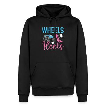Räder oder Fersen Baby Ankündigung Geschlecht Enthüllung - Männer Premium Bio Hoodie - Schwarz - Vorne - Nico (187cm)