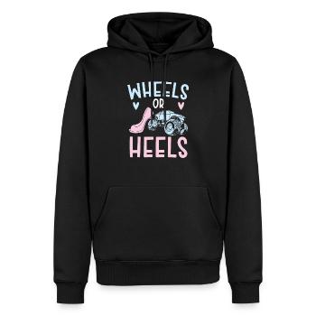 Räder oder Fersen Baby Ankündigung Geschlecht Enthüllung - Männer Premium Bio Hoodie - Schwarz - Vorne - Nico (187cm)