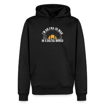 I’m An Analog Man In A Digital World Vinyl Record - Sweat à capuche Premium bio Homme - noir - Devant - Nico (187cm)